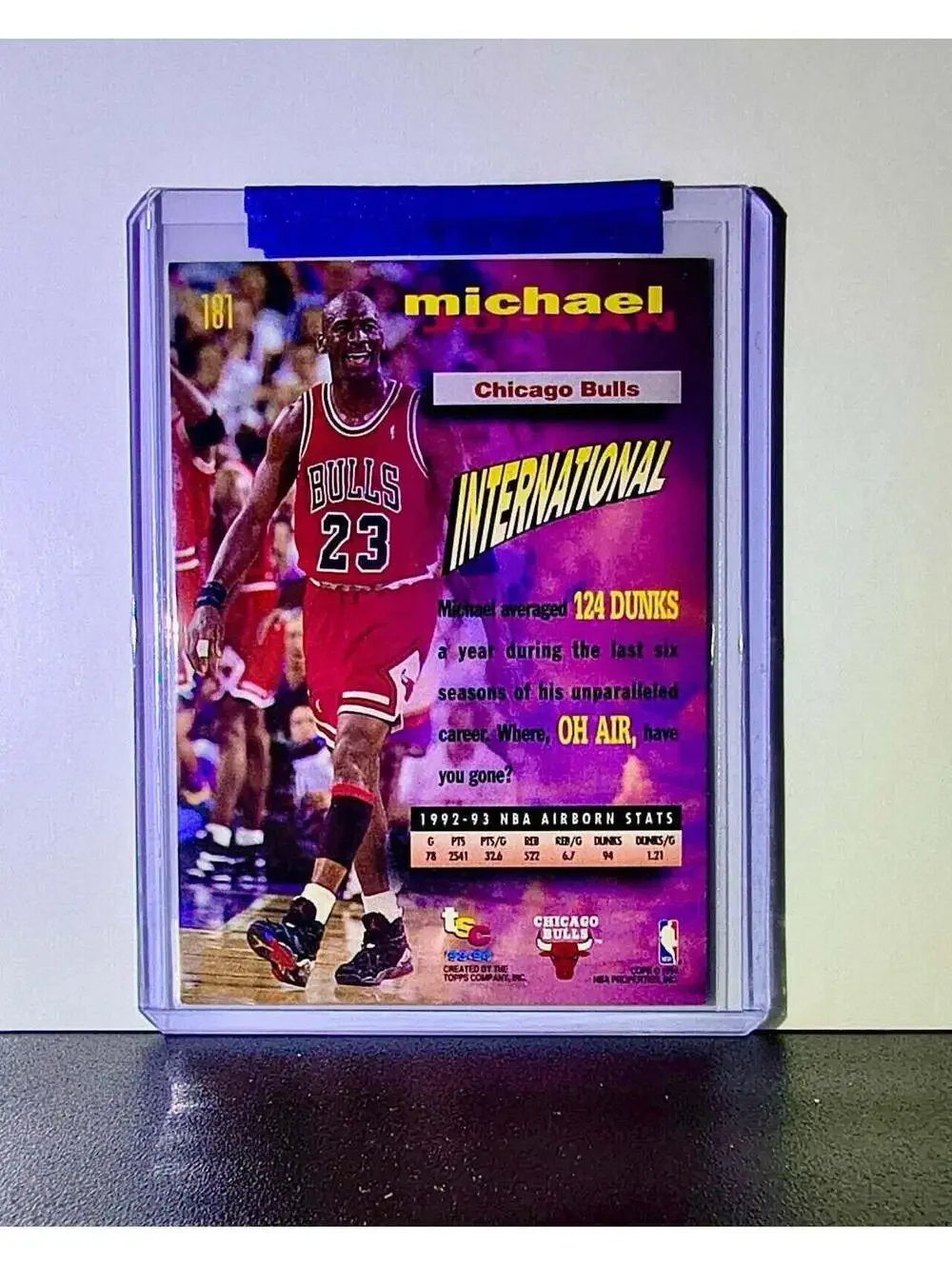 Michael Jordan 1993-94 Topps Stadium Club #181 Basketball Card Chicago Bulls